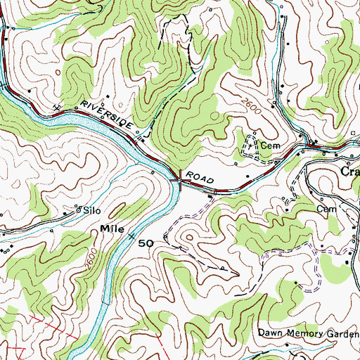 Topographic Map of Crabtree Creek, NC