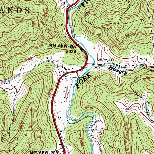 Topographic Map of Crawford Creek, NC