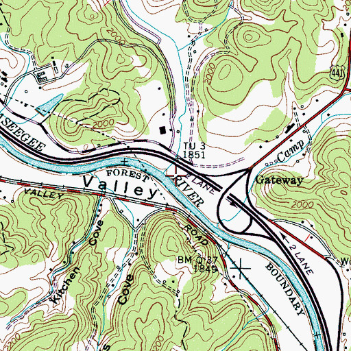 Topographic Map of Crooked Creek, NC