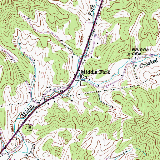 Topographic Map of Crooked Creek, NC