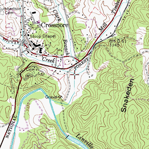Topographic Map of Crossnore Creek, NC