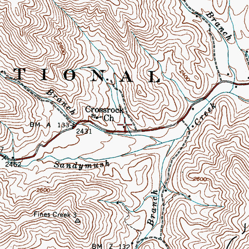 Topographic Map of Crossrock Church, NC