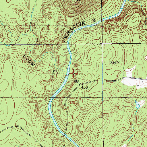 Topographic Map of Crow Creek, NC