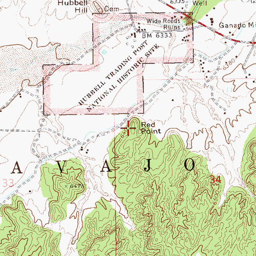 Topographic Map of Red Point, AZ