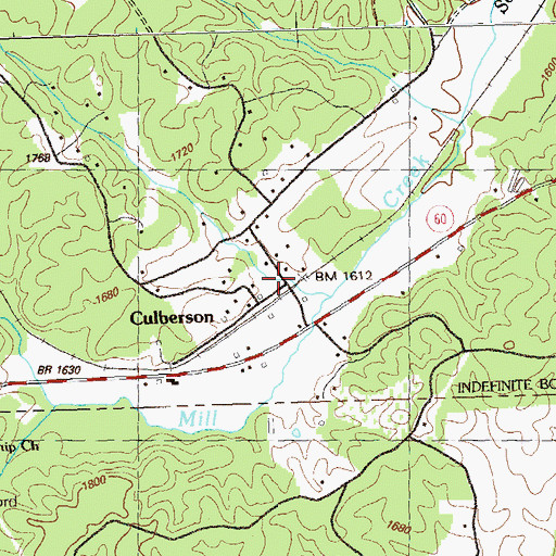 Topographic Map of Culberson, NC