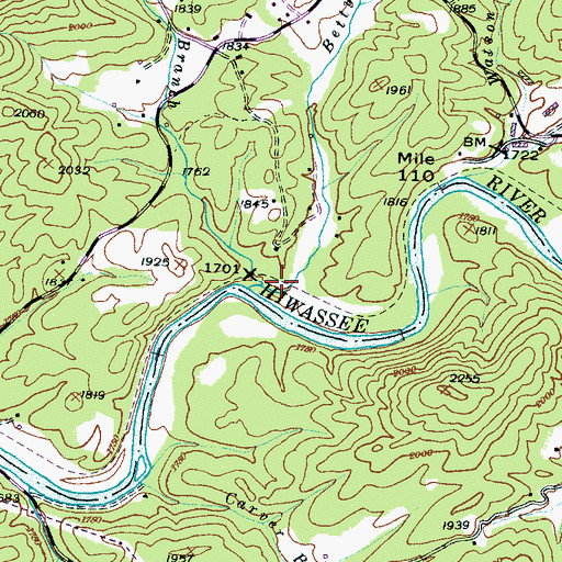 Topographic Map of Curtis Branch, NC