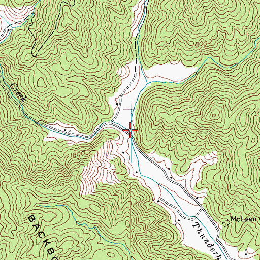 Topographic Map of Curtis Creek, NC