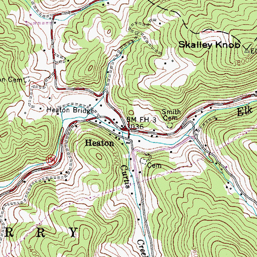 Topographic Map of Curtis Creek, NC