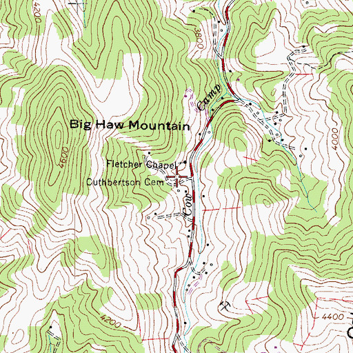 Topographic Map of Cuthbertson Cemetery, NC