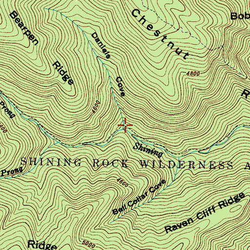 Topographic Map of Daniels Cove, NC