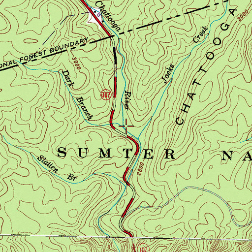 Topographic Map of Dark Branch, NC