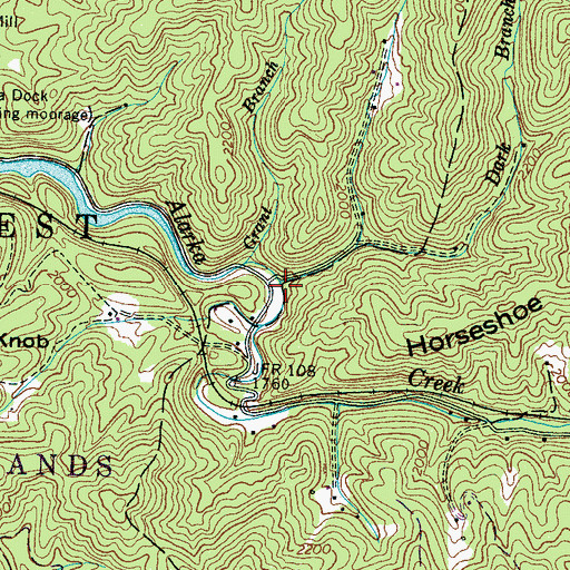 Topographic Map of Dark Branch, NC
