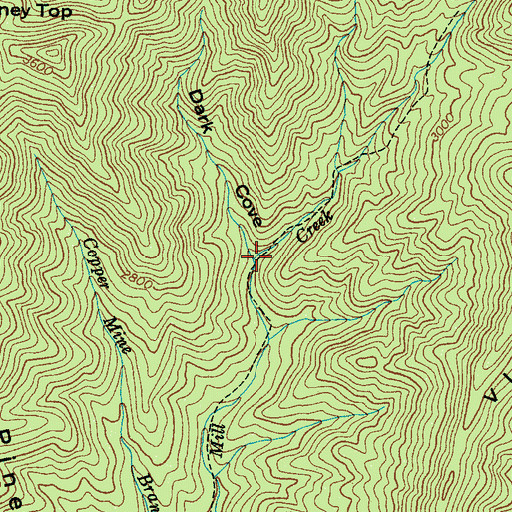 Topographic Map of Dark Cove, NC