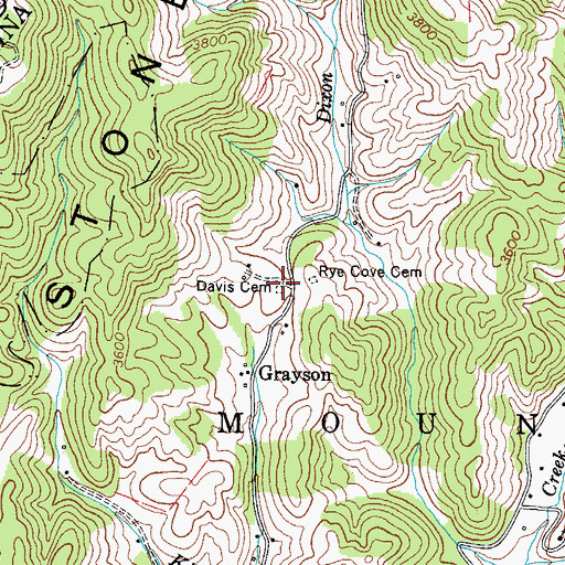 Topographic Map of Davis Cemetery, NC