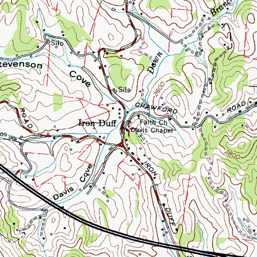 Topographic Map of Davis Chapel, NC