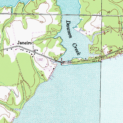 Topographic Map of Dawson Creek, NC