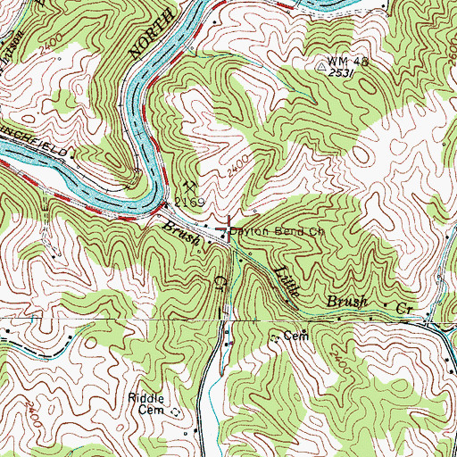 Topographic Map of Dayton Bend Church, NC