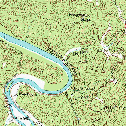 Topographic Map of DeHart Creek, NC
