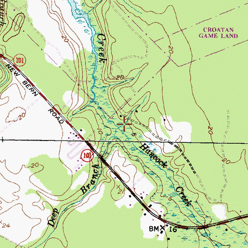 Topographic Map of Deep Branch, NC