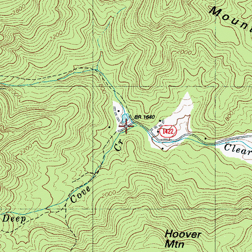 Topographic Map of Deep Cove Creek, NC