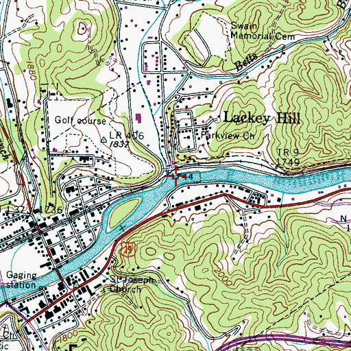 Topographic Map of Deep Creek, NC
