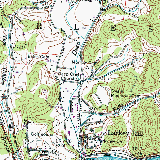 Topographic Map of Deep Creek Church, NC