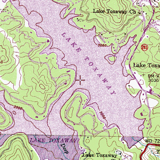 Topographic Map of Deep Ford Creek, NC