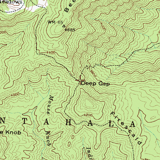 Topographic Map of Deep Gap, NC
