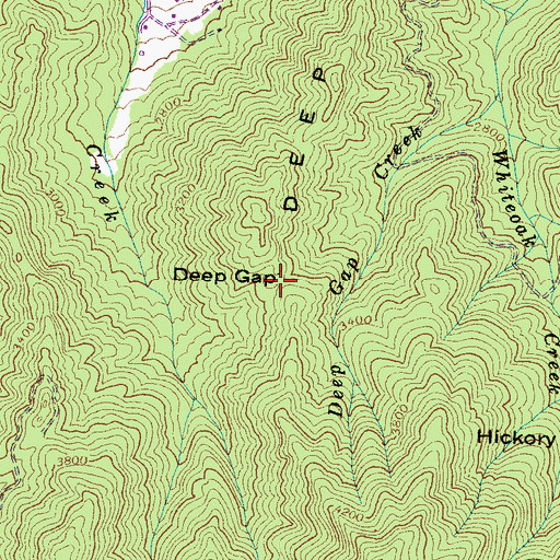 Topographic Map of Deep Gap, NC