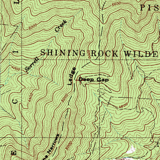 Topographic Map of Deep Gap, NC