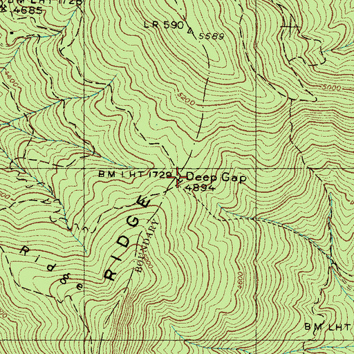 Topographic Map of Deep Gap, NC