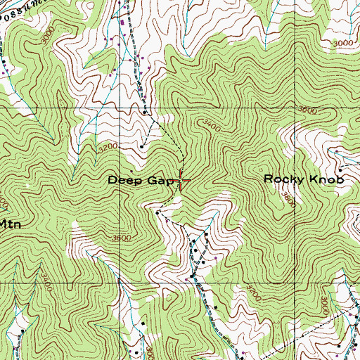 Topographic Map of Deep Gap, NC
