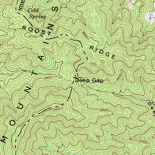Topographic Map of Deep Gap, NC
