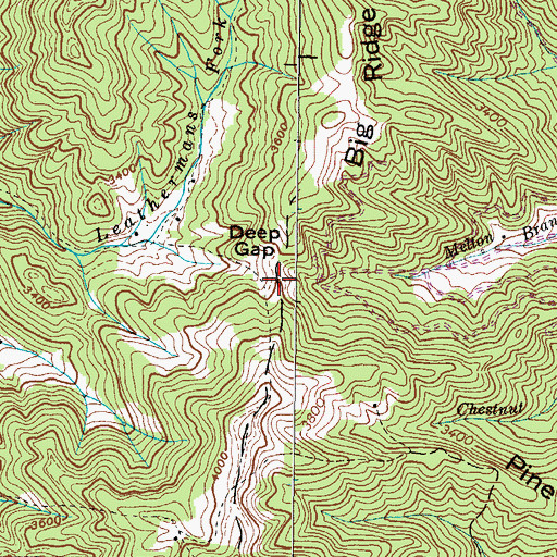 Topographic Map of Deep Gap, NC