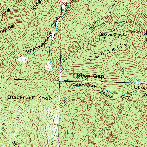 Topographic Map of Deep Gap, NC