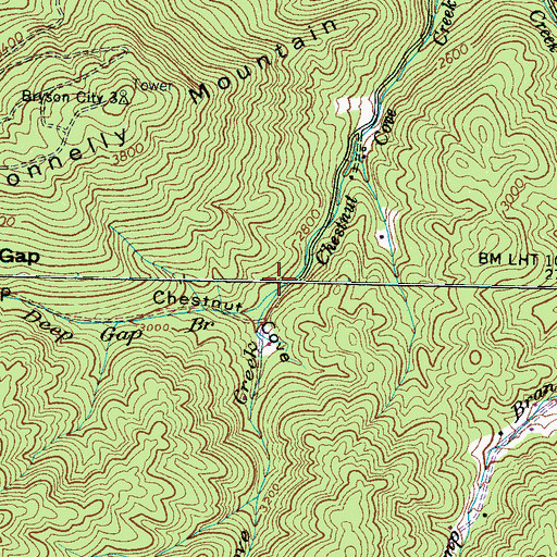 Topographic Map of Deep Gap Branch, NC