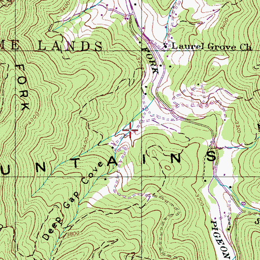 Topographic Map of Deep Gap Cove, NC