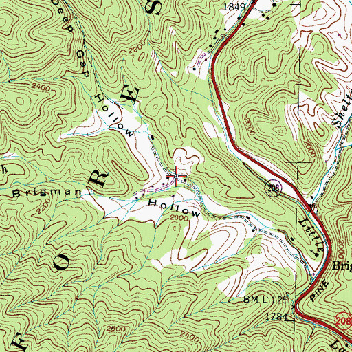 Topographic Map of Deep Gap Hollow, NC