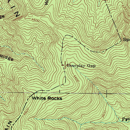 Topographic Map of Deerplay Gap, NC