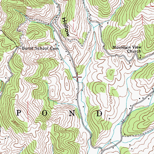 Topographic Map of Denny Hollow, NC