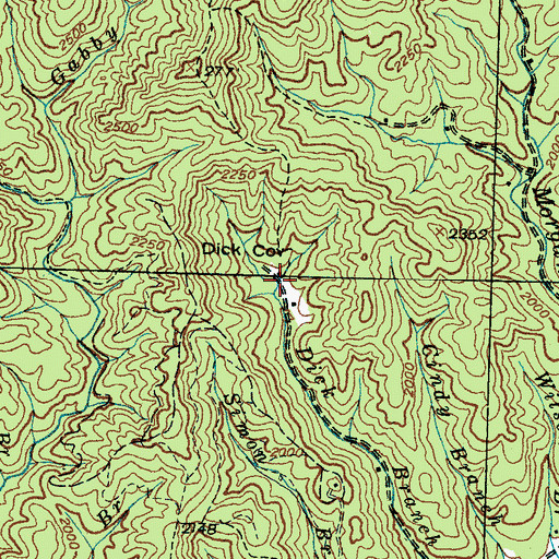 Topographic Map of Dick Cove, NC