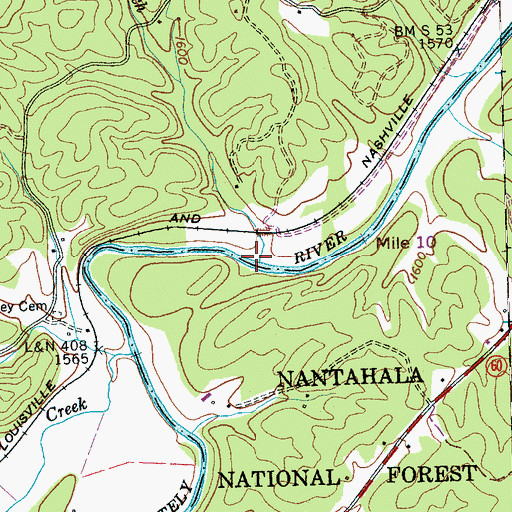 Topographic Map of Dickey Branch, NC