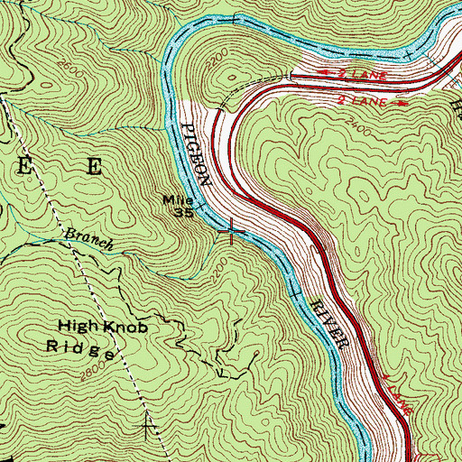 Topographic Map of Dicks Branch, NC