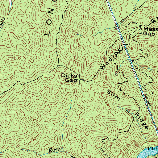 Topographic Map of Dicks Gap, NC