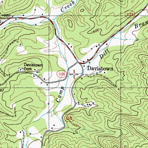 Topographic Map of Dill Branch, NC