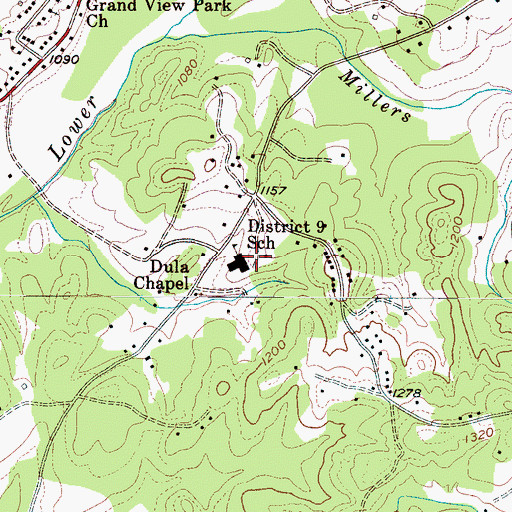 Topographic Map of District 9 School, NC