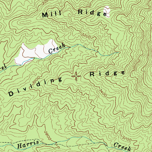 Topographic Map of Dividing Ridge, NC