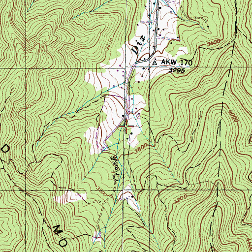 Topographic Map of Dix Creek, NC