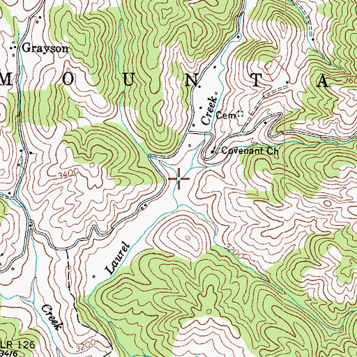Topographic Map of Dixon Creek, NC