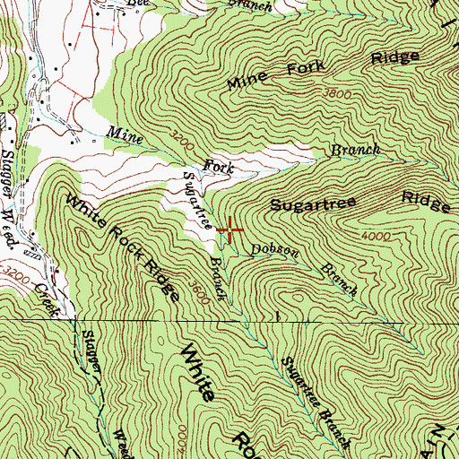 Topographic Map of Dobson Branch, NC